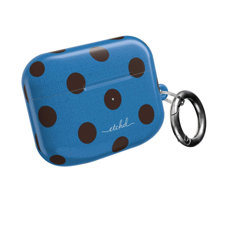 Espresso & Cerulean Polka Dot AirPod Case by etchd, view 8