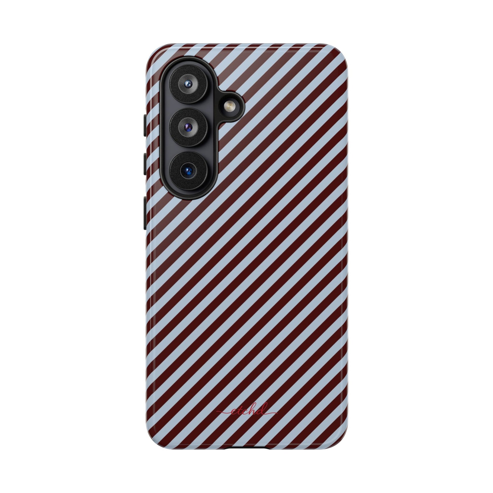 Blue & Cherry Striped Diagonal Phone Case by etchd, view 61