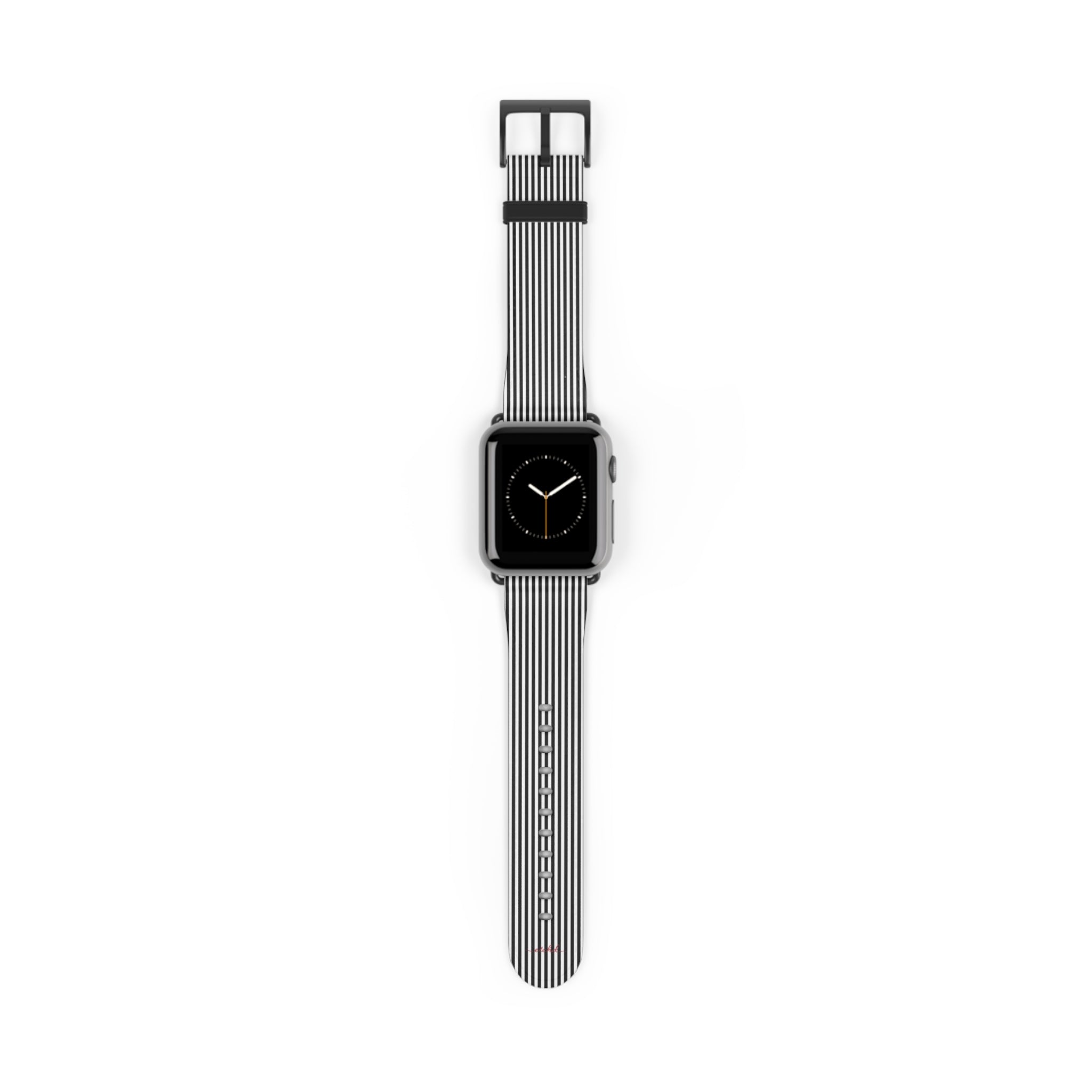 Black & White Striped Smartwatch Strap by etchd