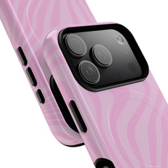 Pink Curved Lines Magnetic Phone Case by etchd, view 99