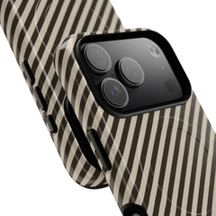 Cream & Brown Striped Diagonal Magnetic Phone Case by etchd, view 99