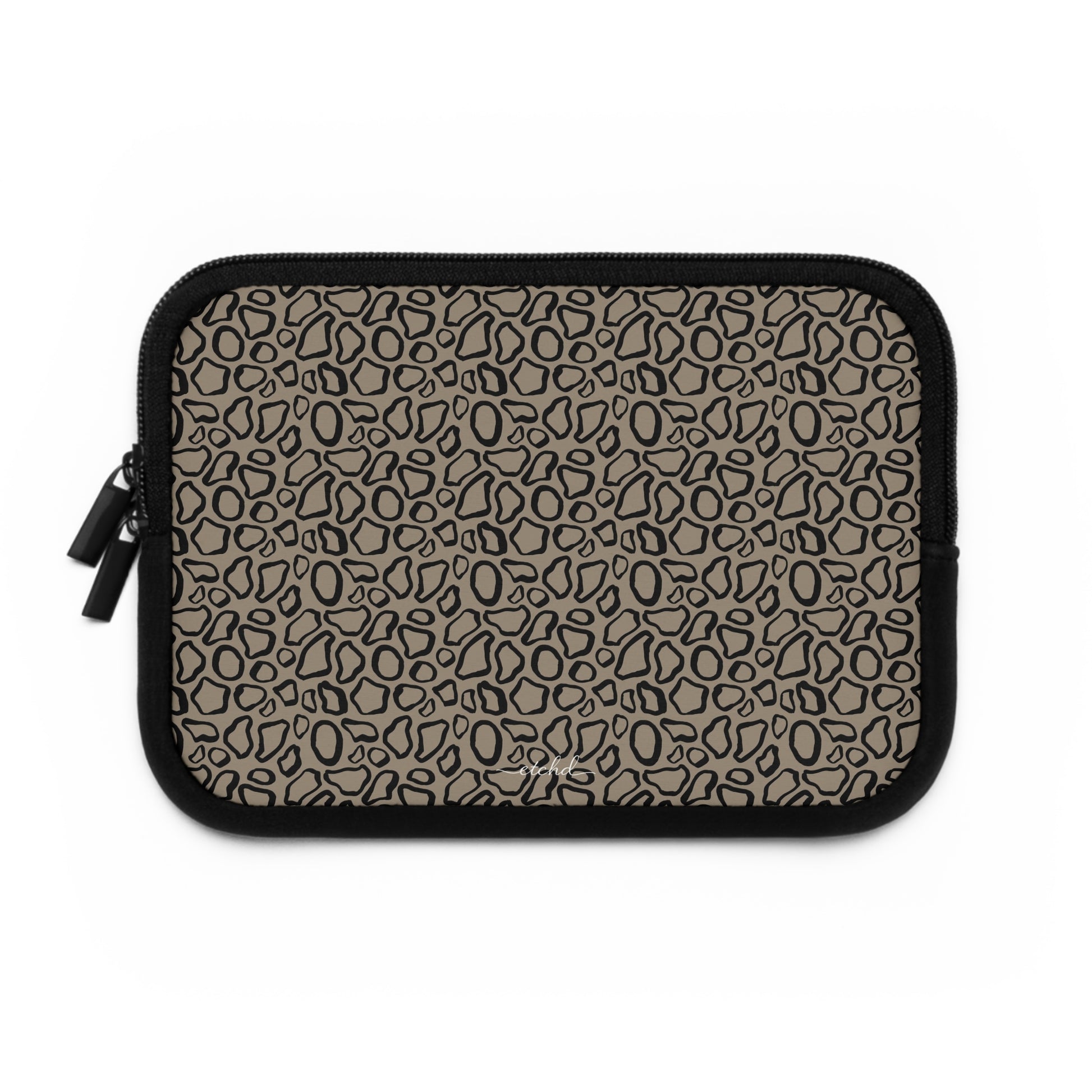 Abstract Print Taupe Laptop Sleeve by etchd, view 2