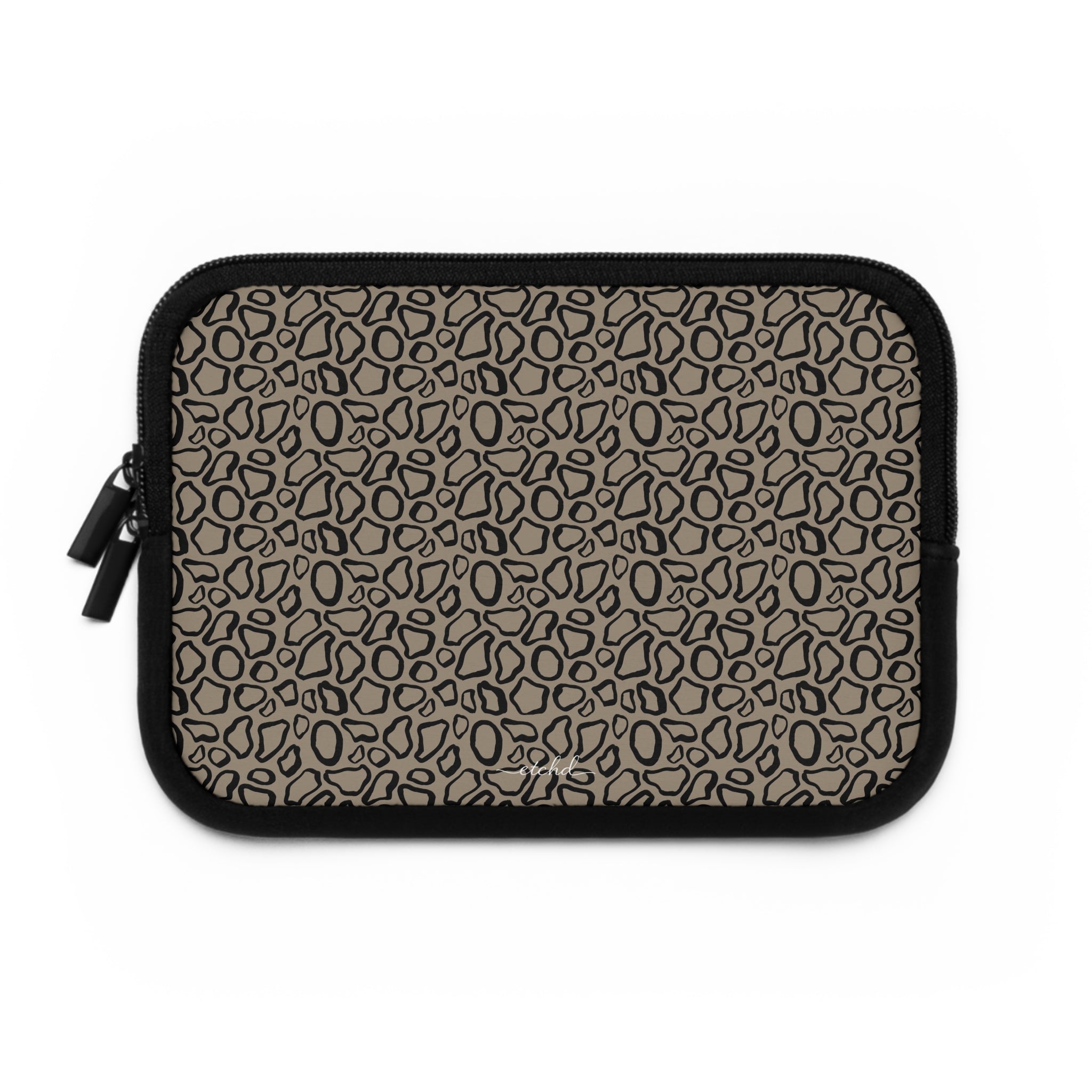 Abstract Print Taupe Laptop Sleeve by etchd, view 2