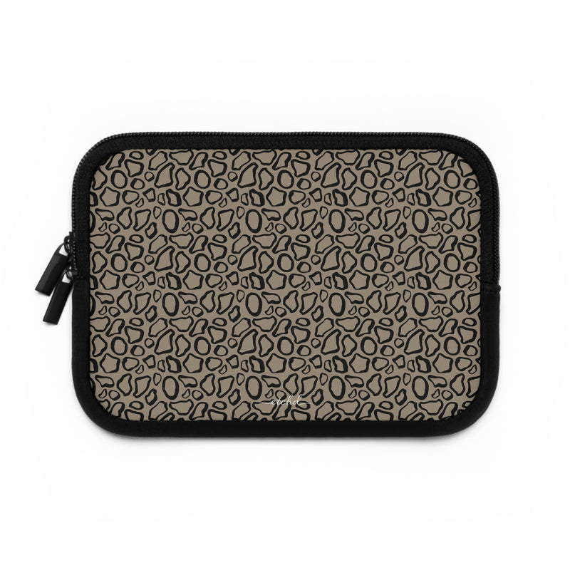 Abstract Print Taupe Laptop Sleeve by etchd, view 2