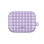 Lilac & Cream Gingham Custodia per AirPods