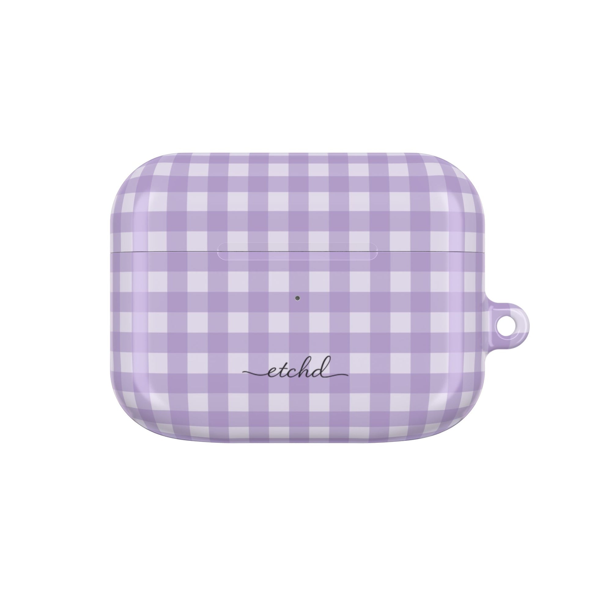 Lilac & Cream Gingham AirPod Case by etchd