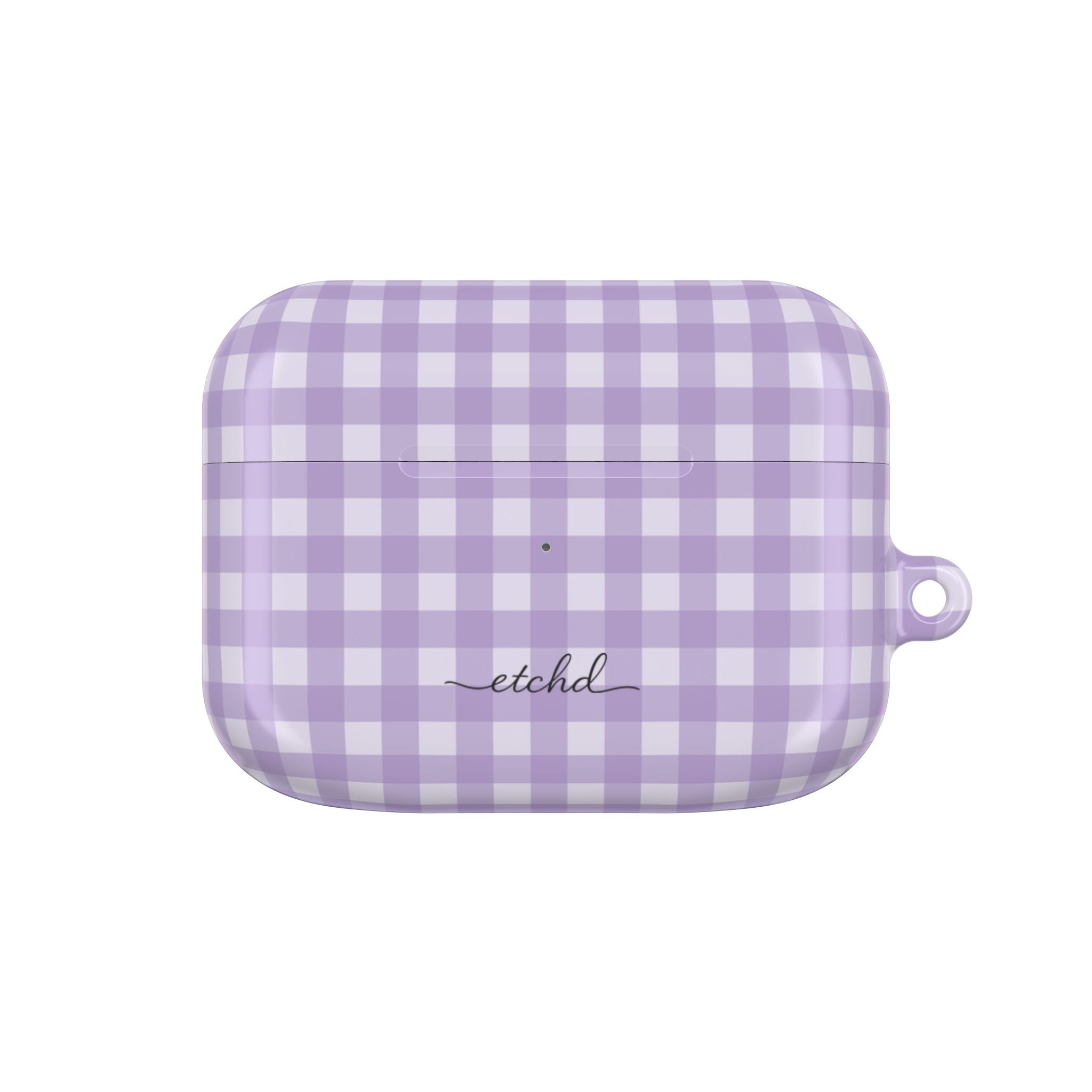 Lilac & Cream Gingham AirPod Case by etchd