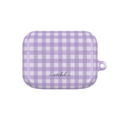 Lilac & Cream Gingham AirPod Case by etchd