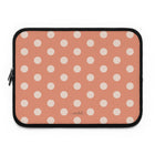 Cream & Coral Polka Dot Laptop Sleeve