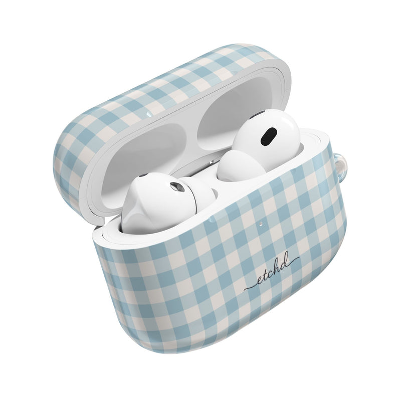 Cornflower & White Gingham AirPod Case by etchd, view 9