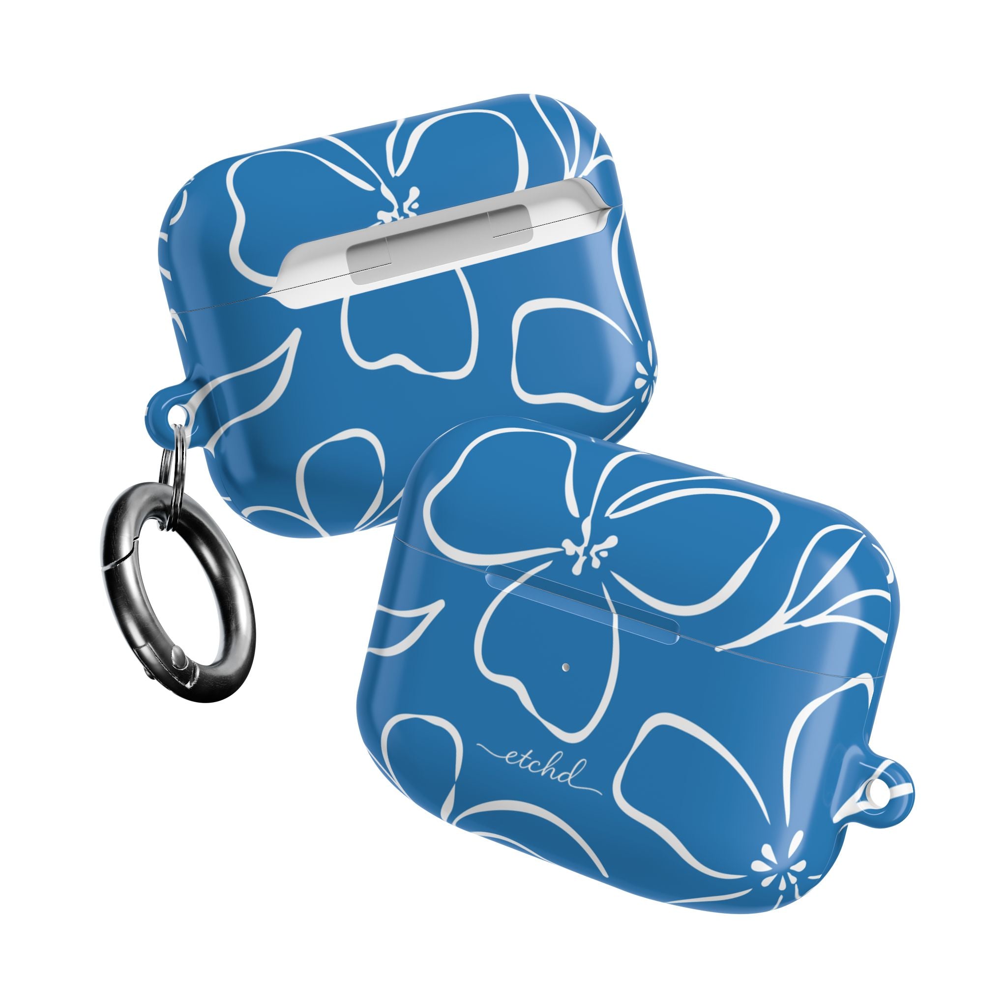 Cerulean & White Floral AirPod Case by etchd, view 10