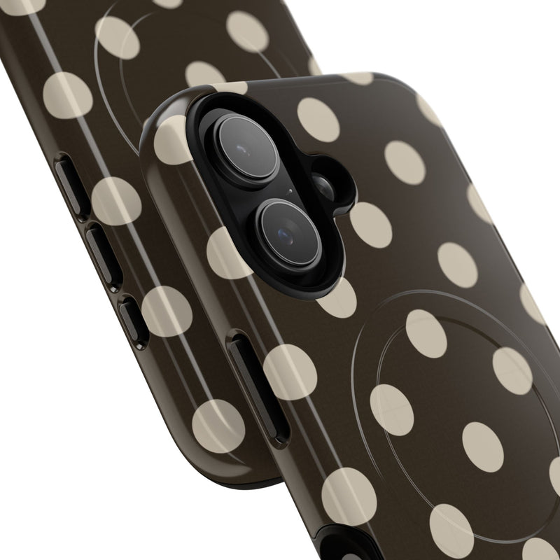 Cream & Brown Polka Dot Magnetic Phone Case by etchd, view 87