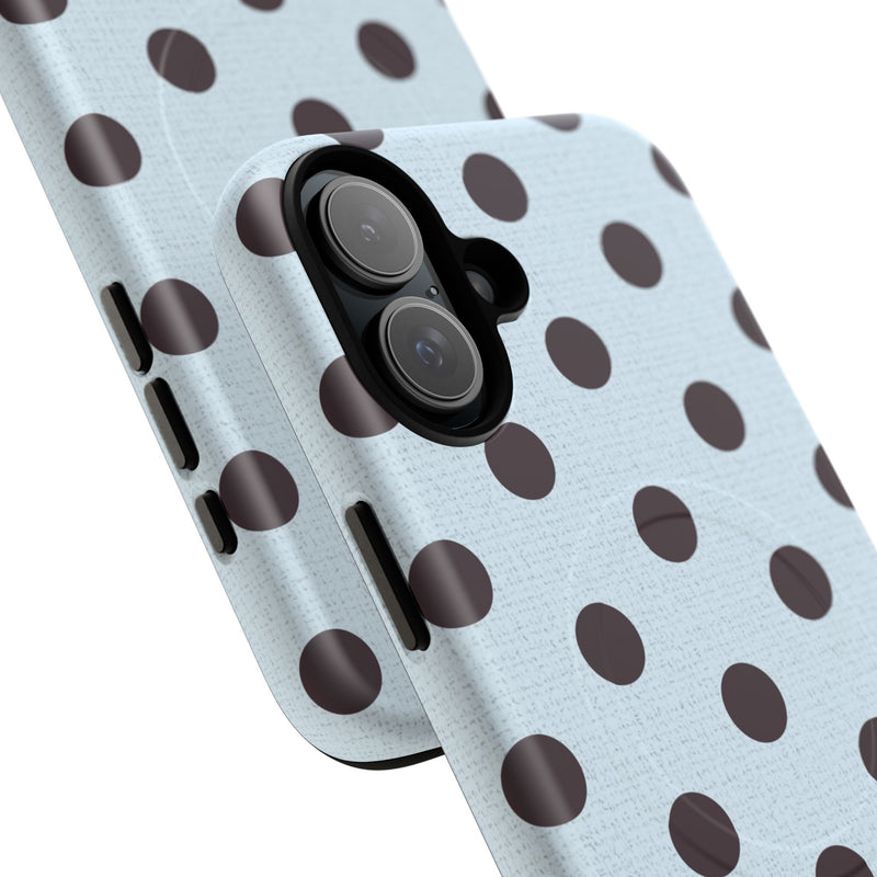 Plum And Blue Polka Dot Magnetic Phone Case-zoom-