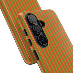 Persimmon & Wasabi Striped Phone Case by etchd, view 209