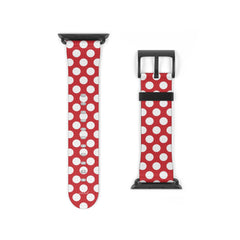 Classic Red & White Polka Dot Smartwatch Strap by etchd, view 9