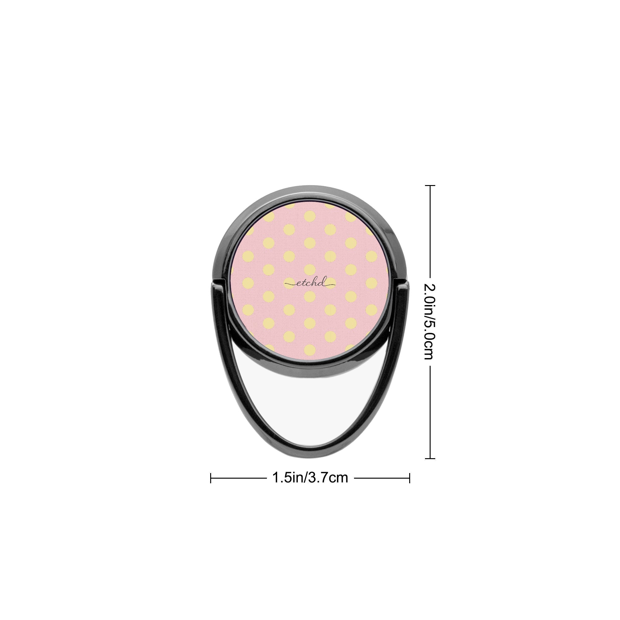 Butter And Pink Polka Dot Phone Ring Holder by etchd, view 3