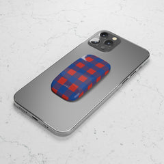 Cobalt & Poppy Gingham Click-On Phone Grip by etchd, view 5