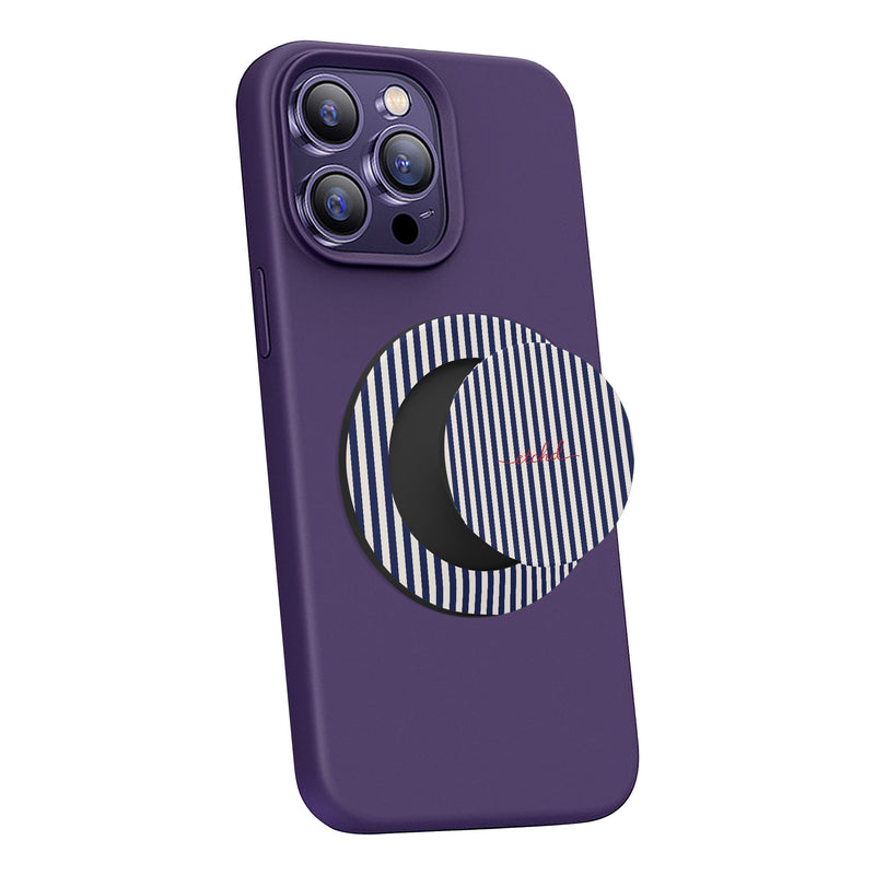 Navy & Cream Striped Phone Grip And Stand-zoom-
