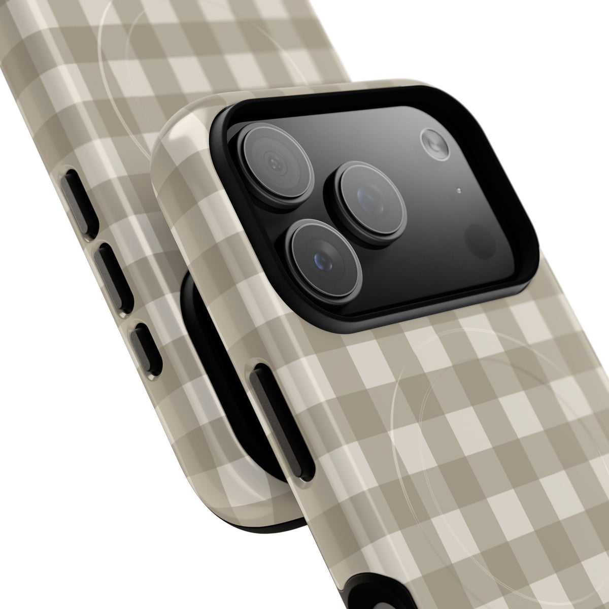 Neutral Gingham Magnetic Phone Case by etchd, view 99