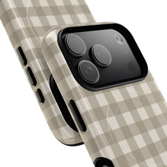 Neutral Gingham Magnetic Phone Case by etchd, view 99