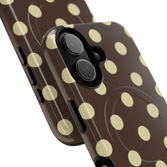 Brown & Butter Polka Dot Magnetic Phone Case by etchd, view 87