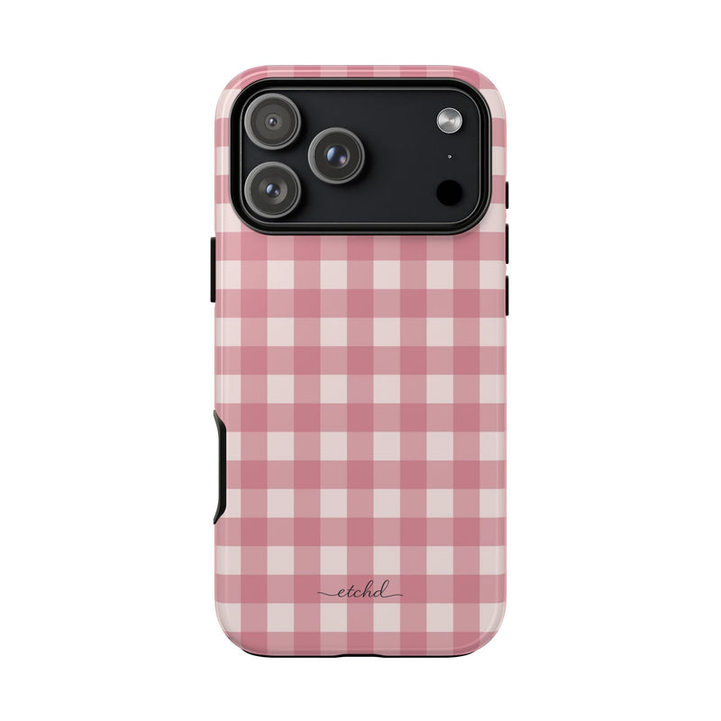 Blush & Cream Gingham Phone Case by etchd, view 59