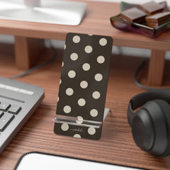 Cream & Brown Polka Dot Phone Stand by etchd, view 3