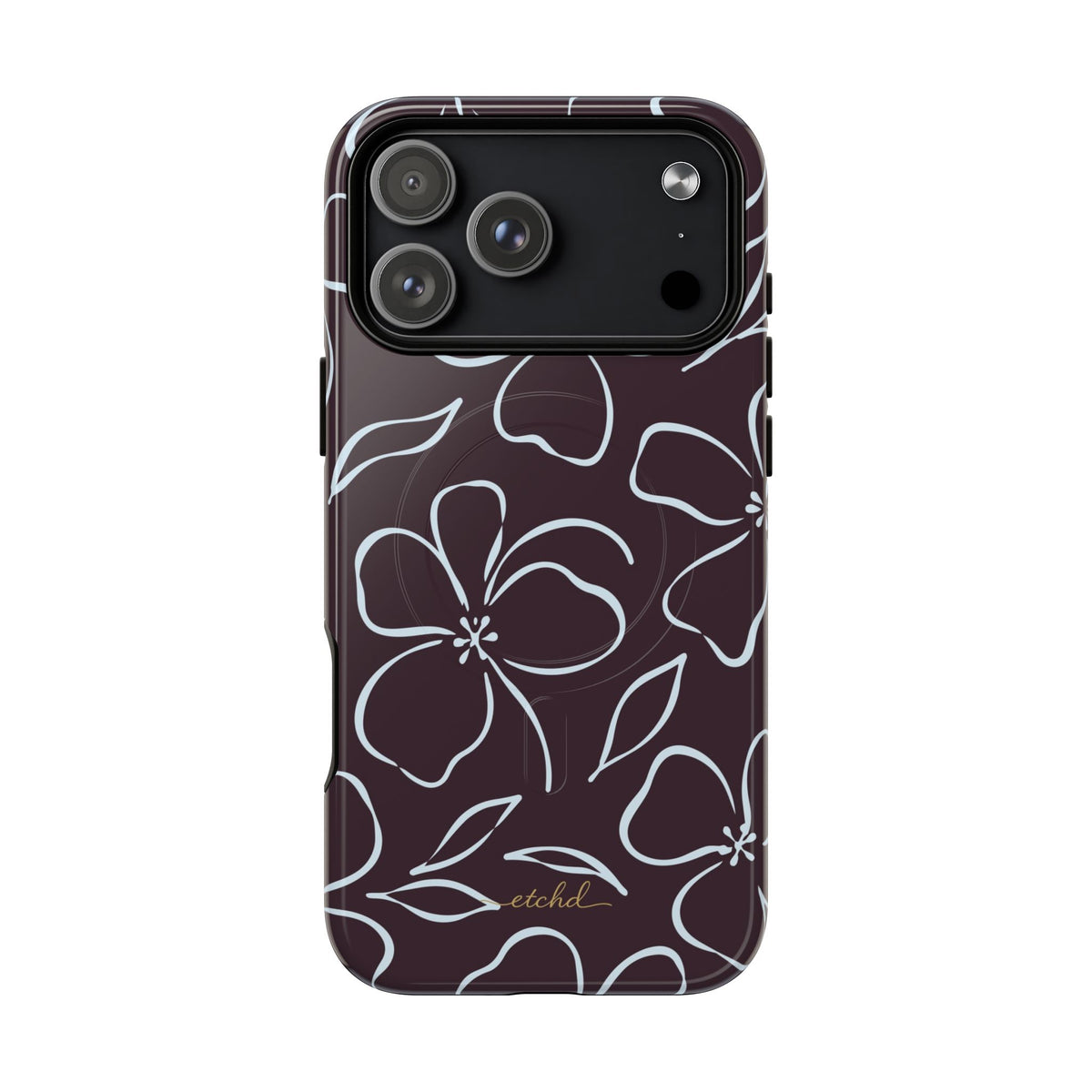 Plum & Blue Floral Magnetic Phone Case by etchd, view 31