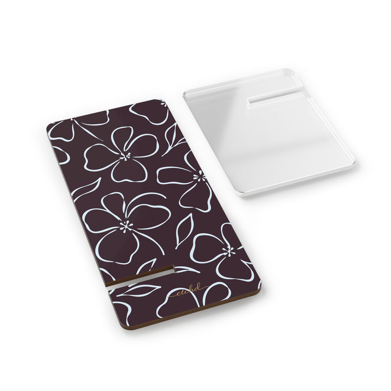 Plum & Blue Floral Phone Stand by etchd, view 2