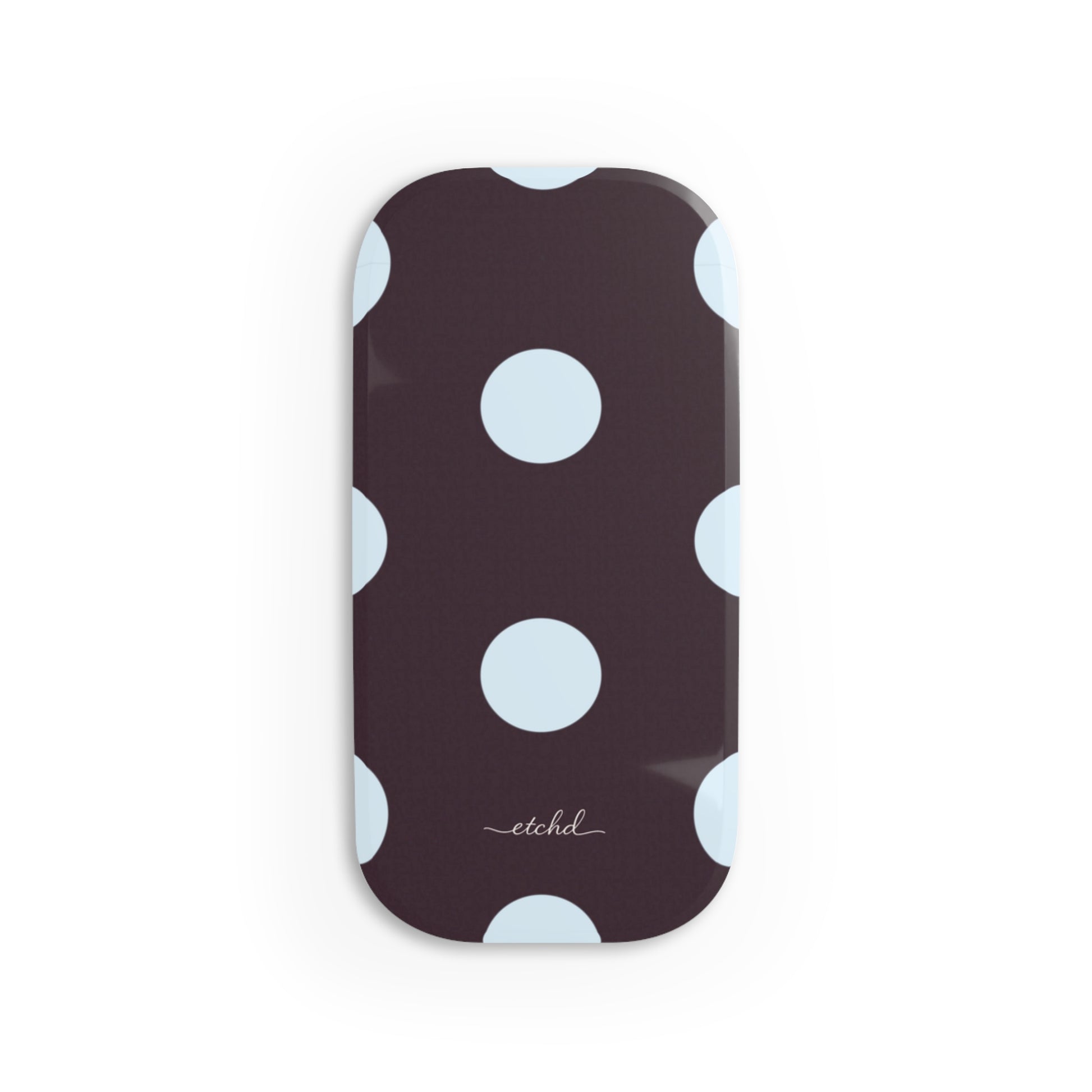 Blue And Plum Polka Dot Click-On Phone Grip by etchd