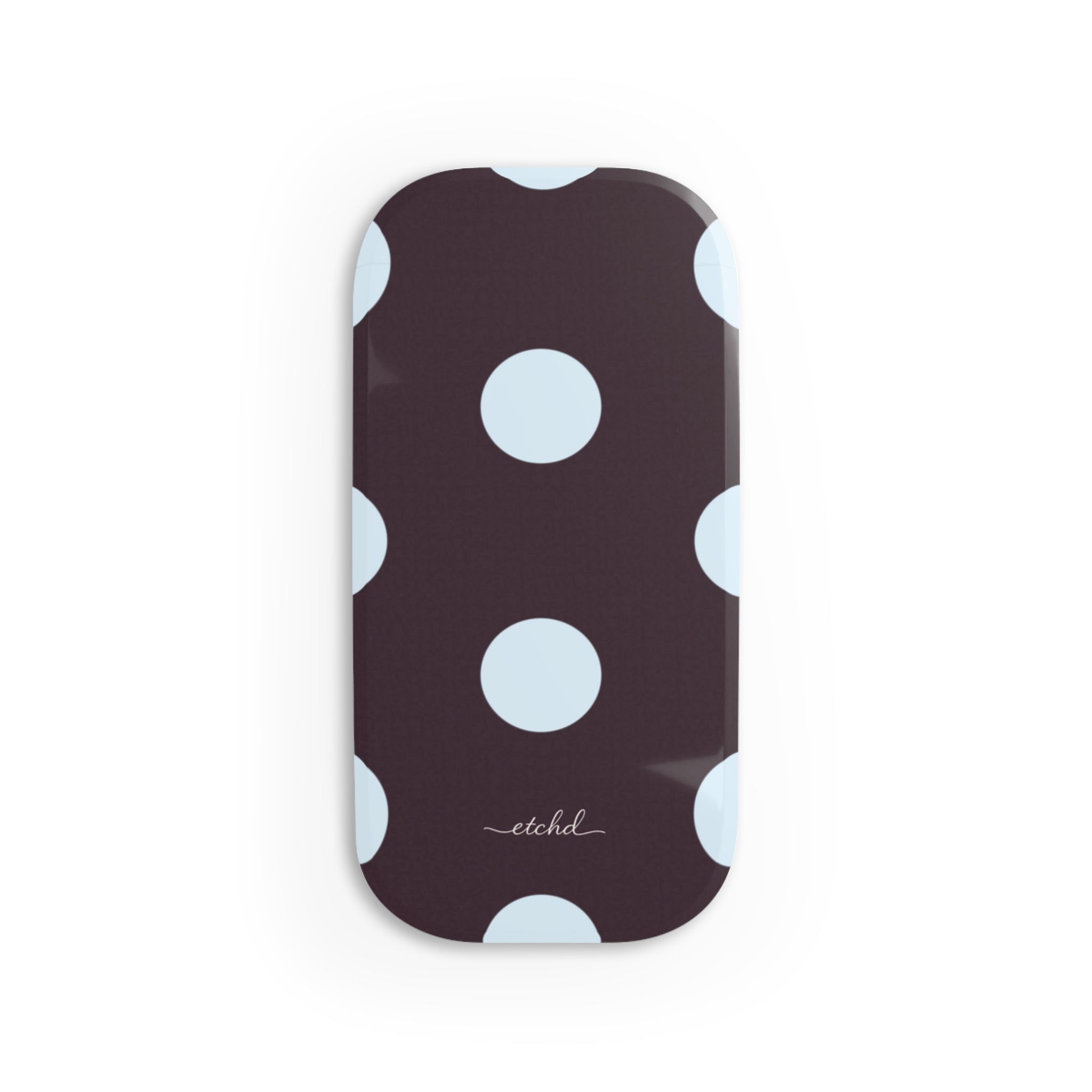 Blue And Plum Polka Dot Click-On Phone Grip by etchd