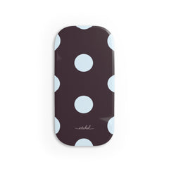 Blue And Plum Polka Dot Click-On Phone Grip by etchd