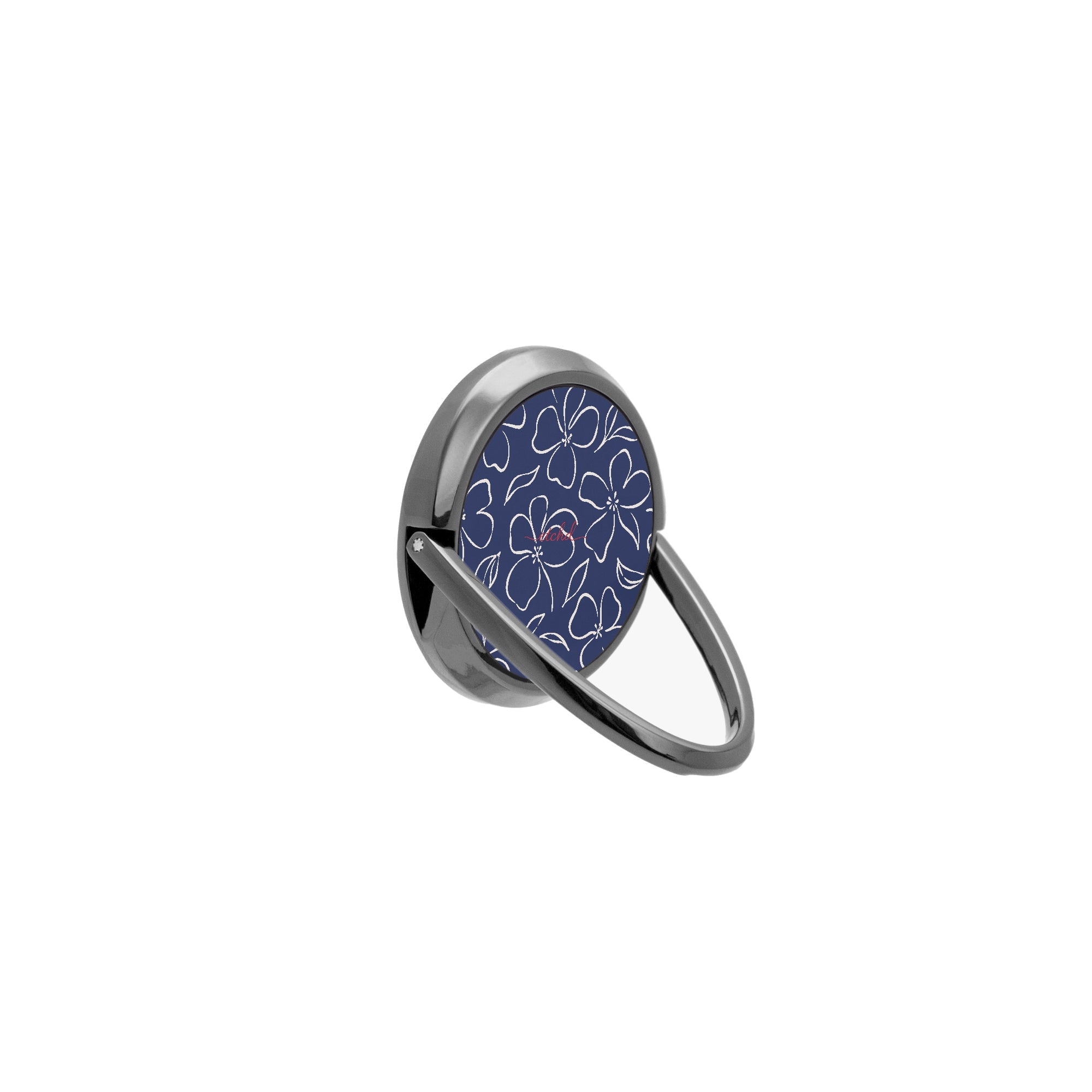 Navy & Cream Floral Phone Ring Holder by etchd, view 8