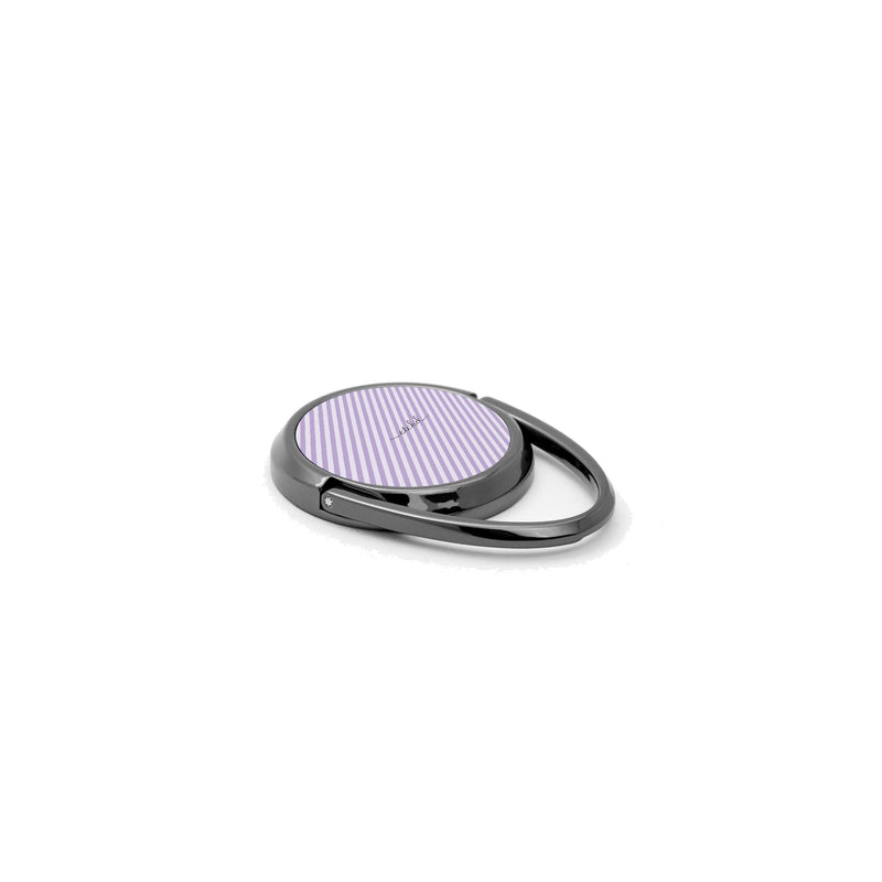 Lilac & Cream Striped Diagonal Handy-Ring-Halterung-zoom-