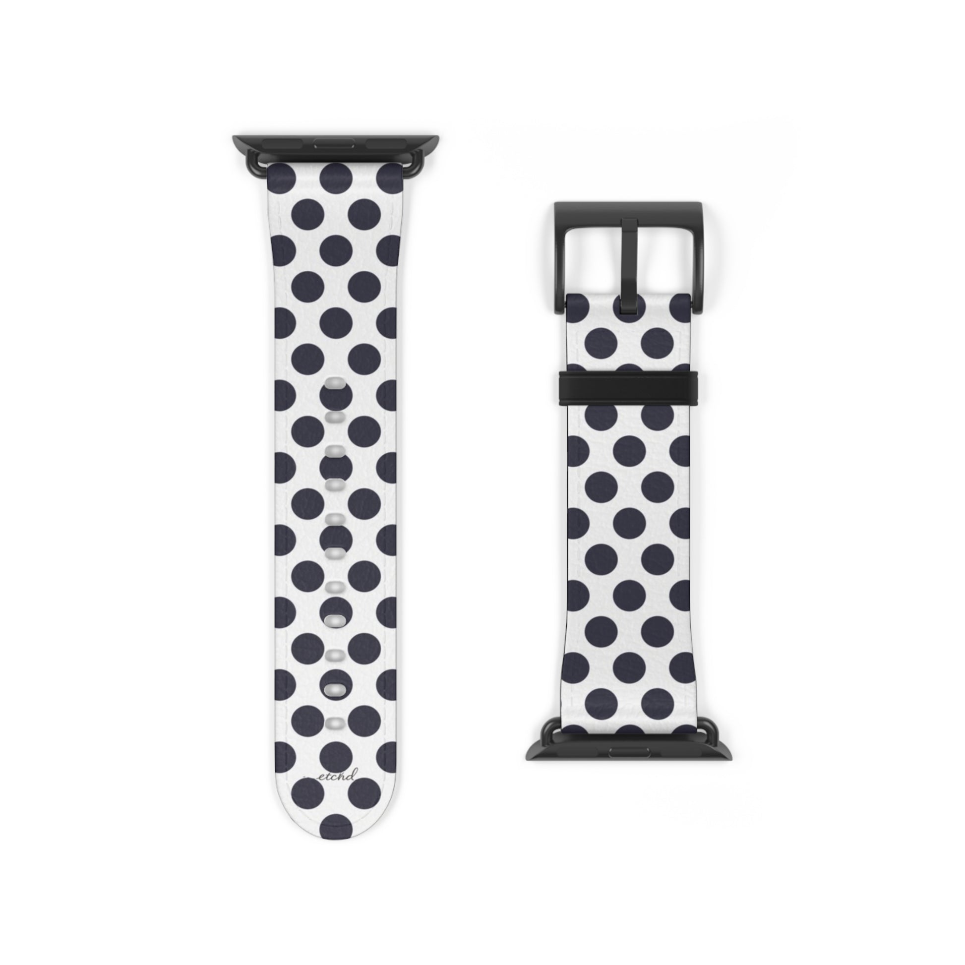 Navy & White Polka Dot Smartwatch Strap by etchd, view 9