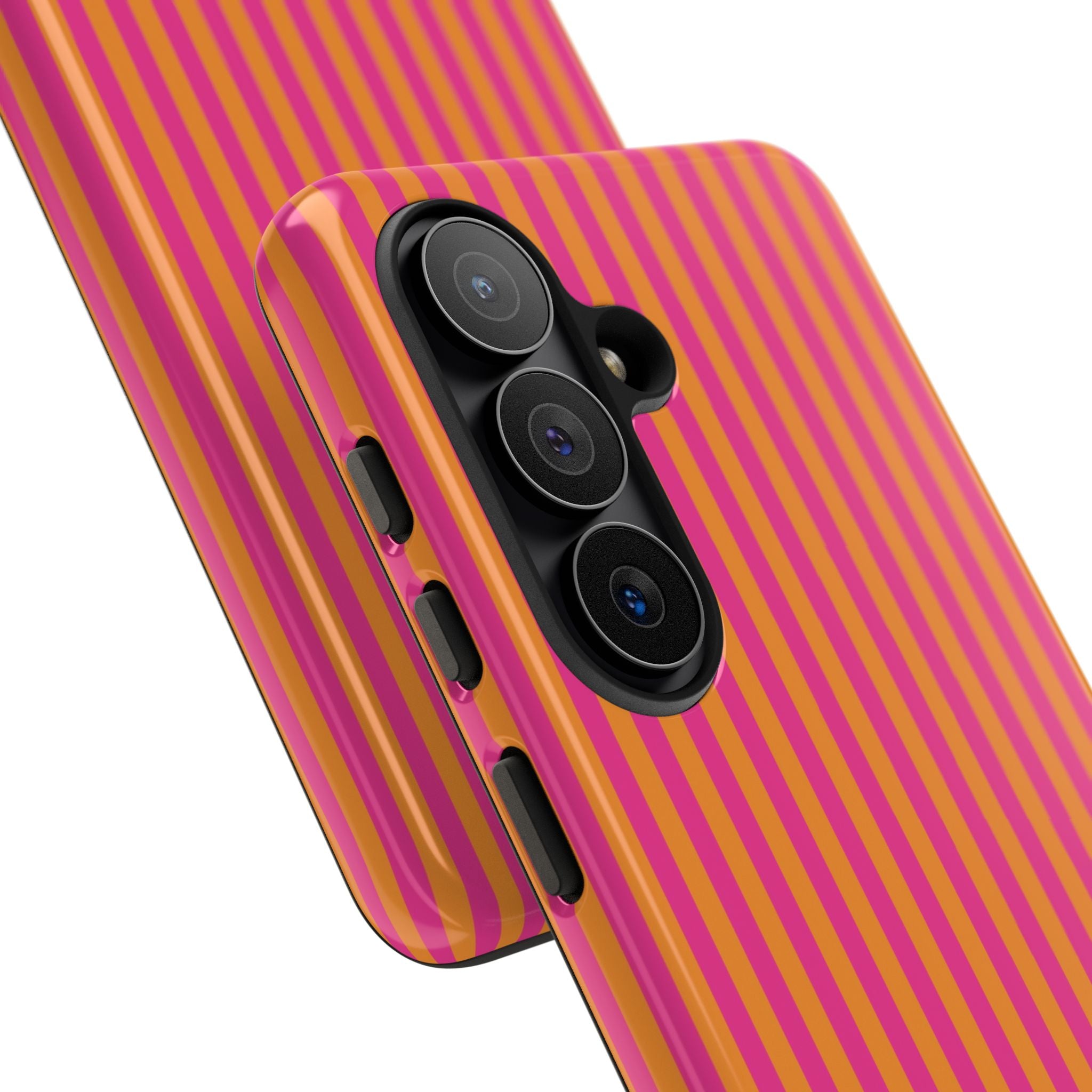 Pink & Orange Striped Phone Case by etchd, view 219