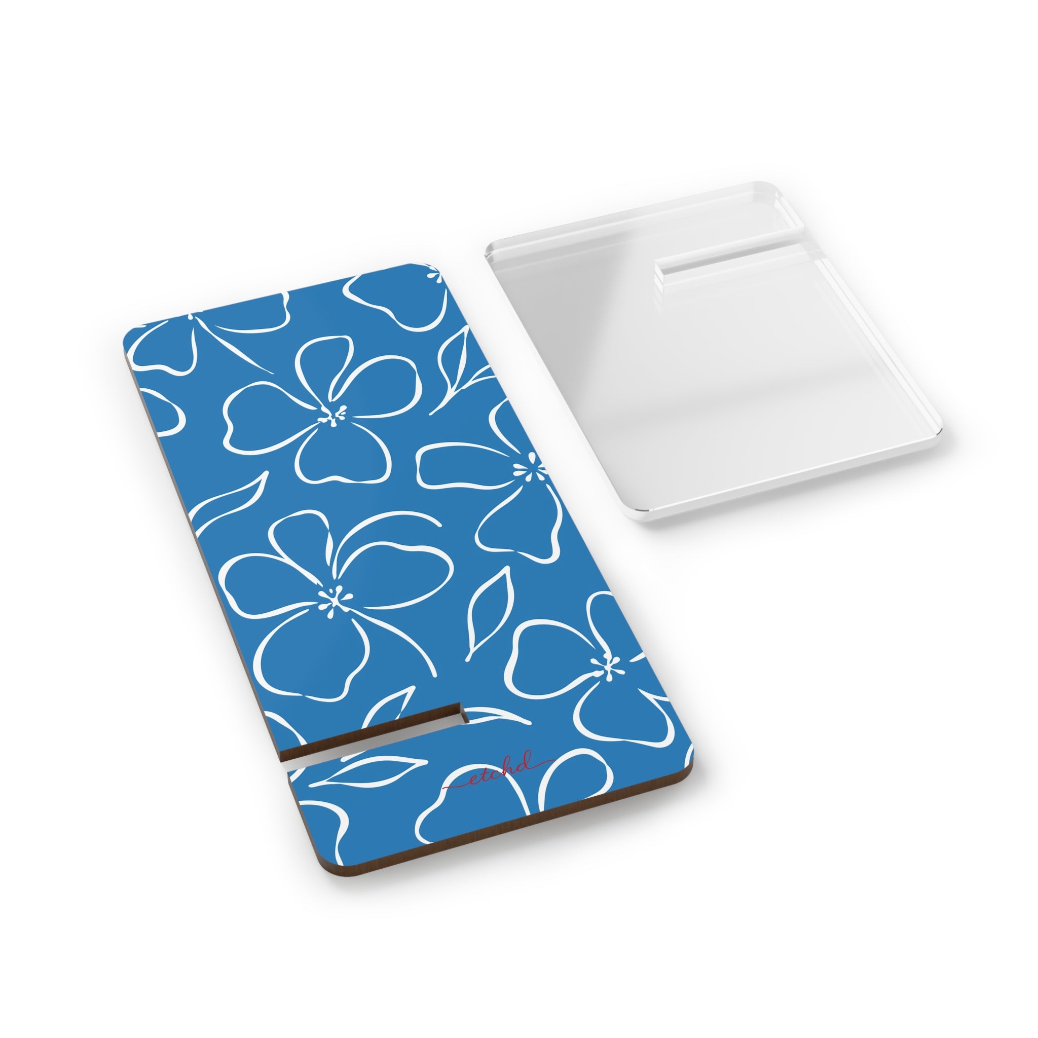 Cerulean & White Floral Phone Stand by etchd, view 2