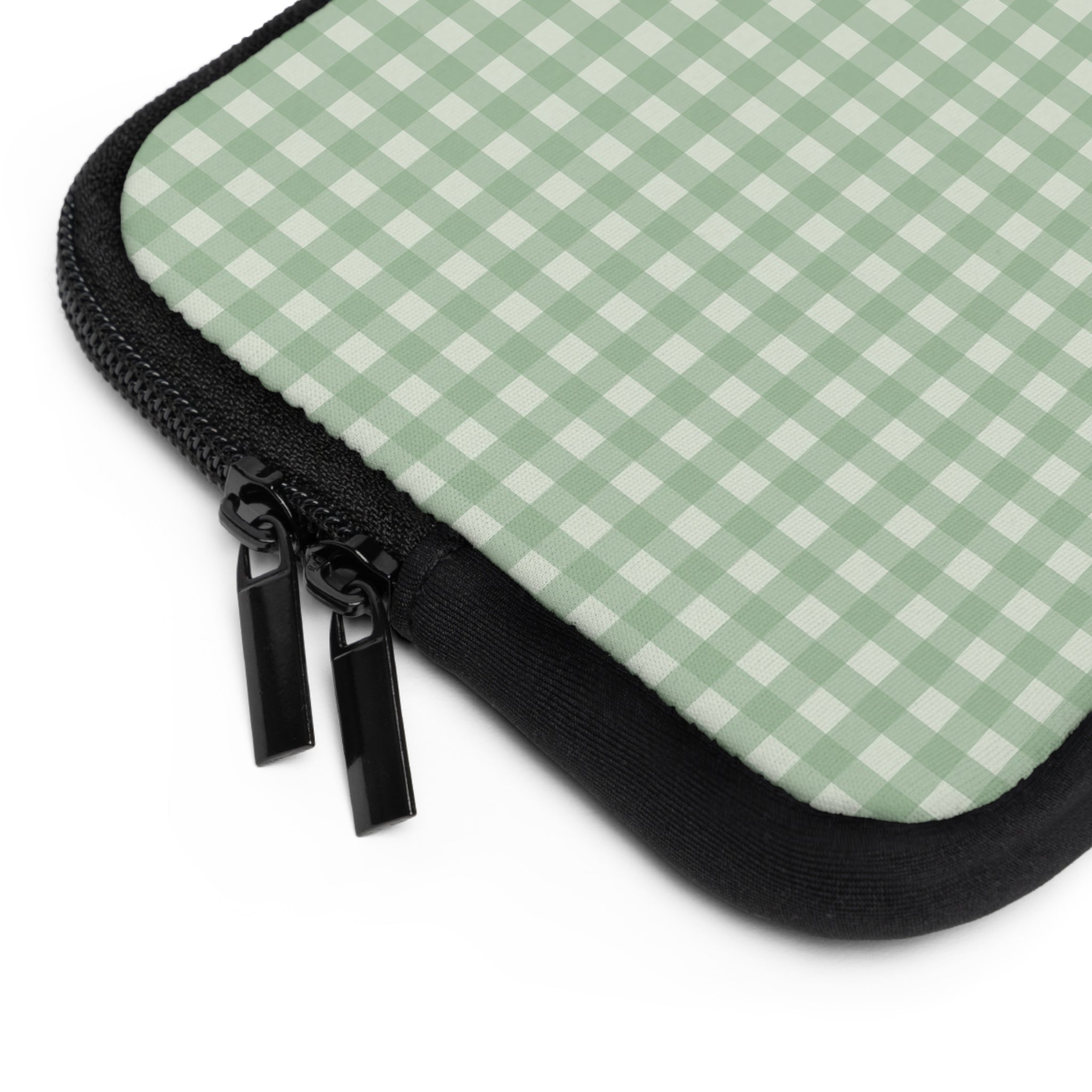 Sage & Cream Gingham Laptop Sleeve by etchd, view 12