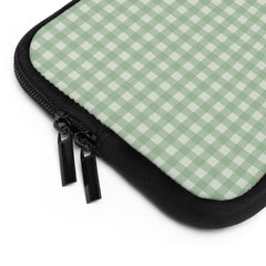Sage & Cream Gingham Laptop Sleeve by etchd, view 12