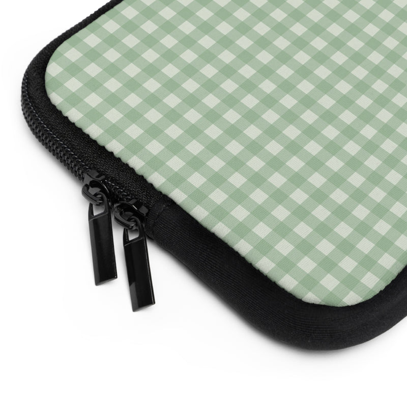 Sage & Cream Gingham Laptop Sleeve by etchd, view 12
