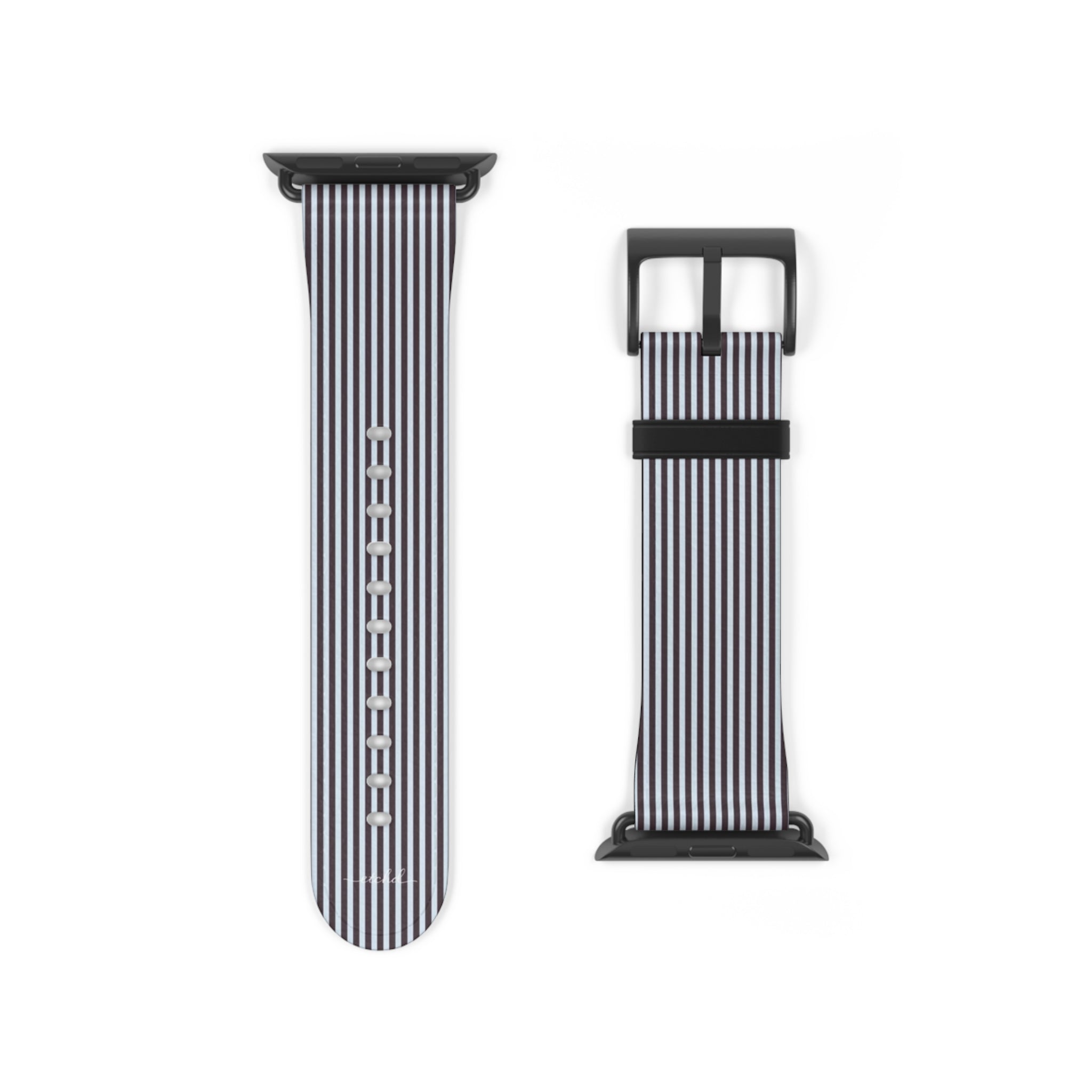 Plum & Blue Striped Smartwatch Strap by etchd, view 9