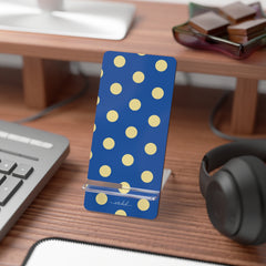 Butter And Cobalt Polka Dot Phone Stand by etchd, view 3