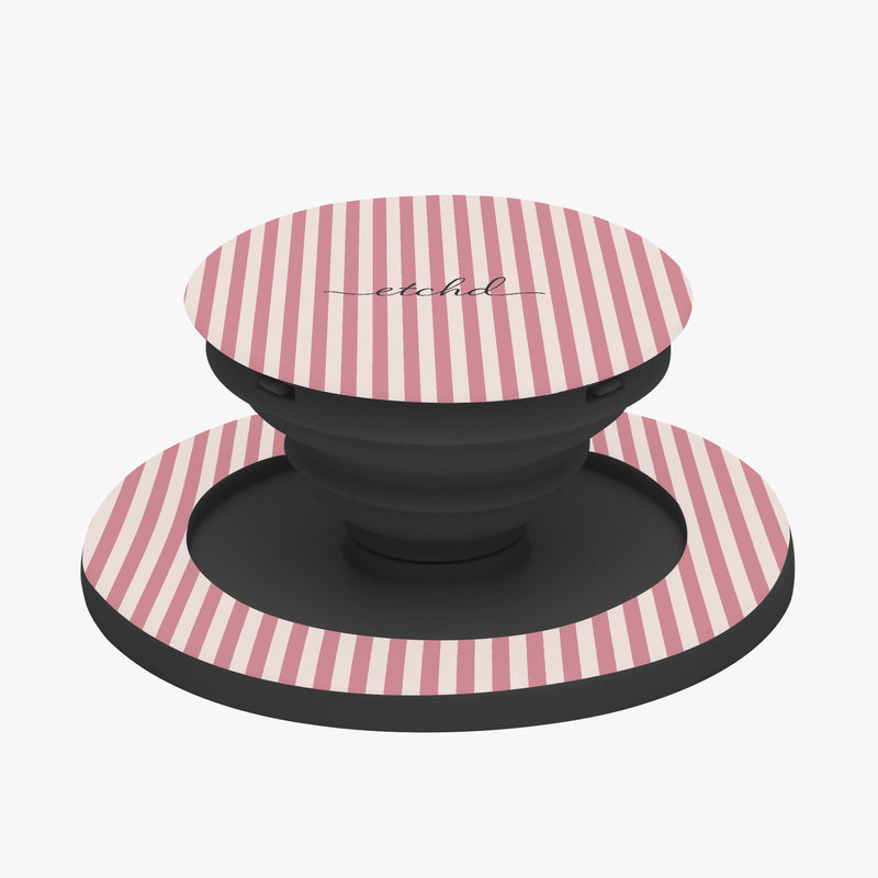 Blush & Cream Striped Phone Grip And Stand-zoom-