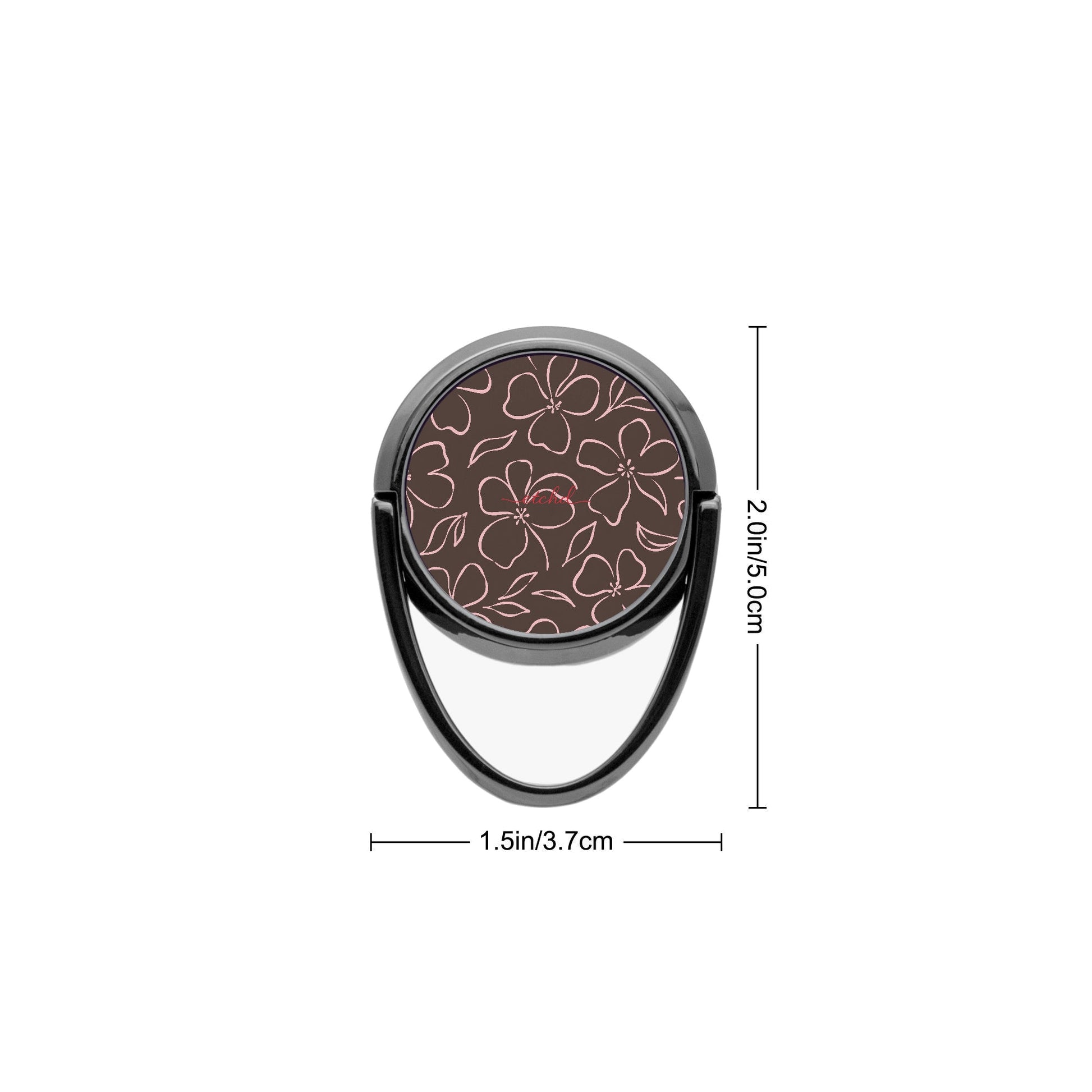 Espresso & Blush Floral Anello supporto per telefono di etchd, vista 3