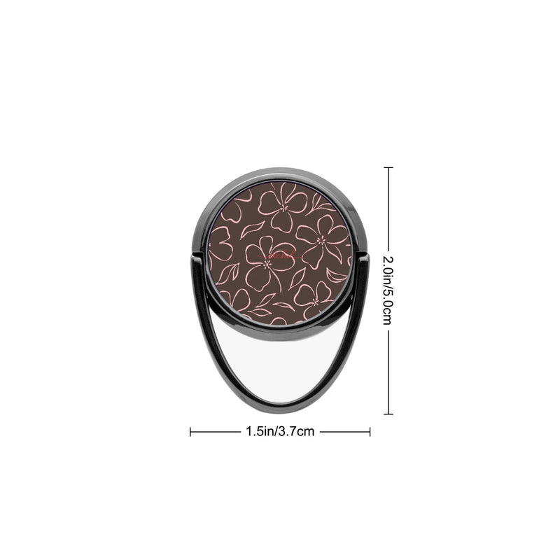 Espresso & Blush Floral Anello supporto per telefono-zoom-