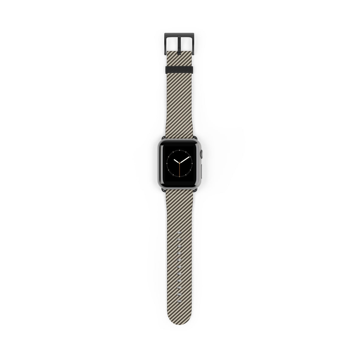 Cream & Brown Striped Diagonal Correa para smartwatch de etchd