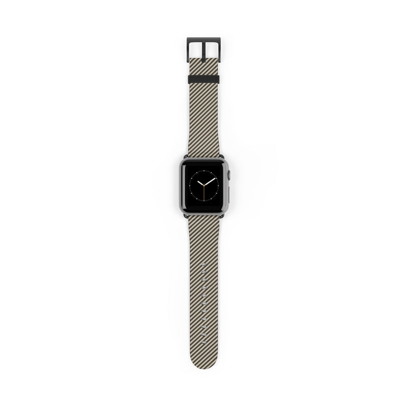 Cream & Brown Striped Diagonal Correa para smartwatch de etchd
