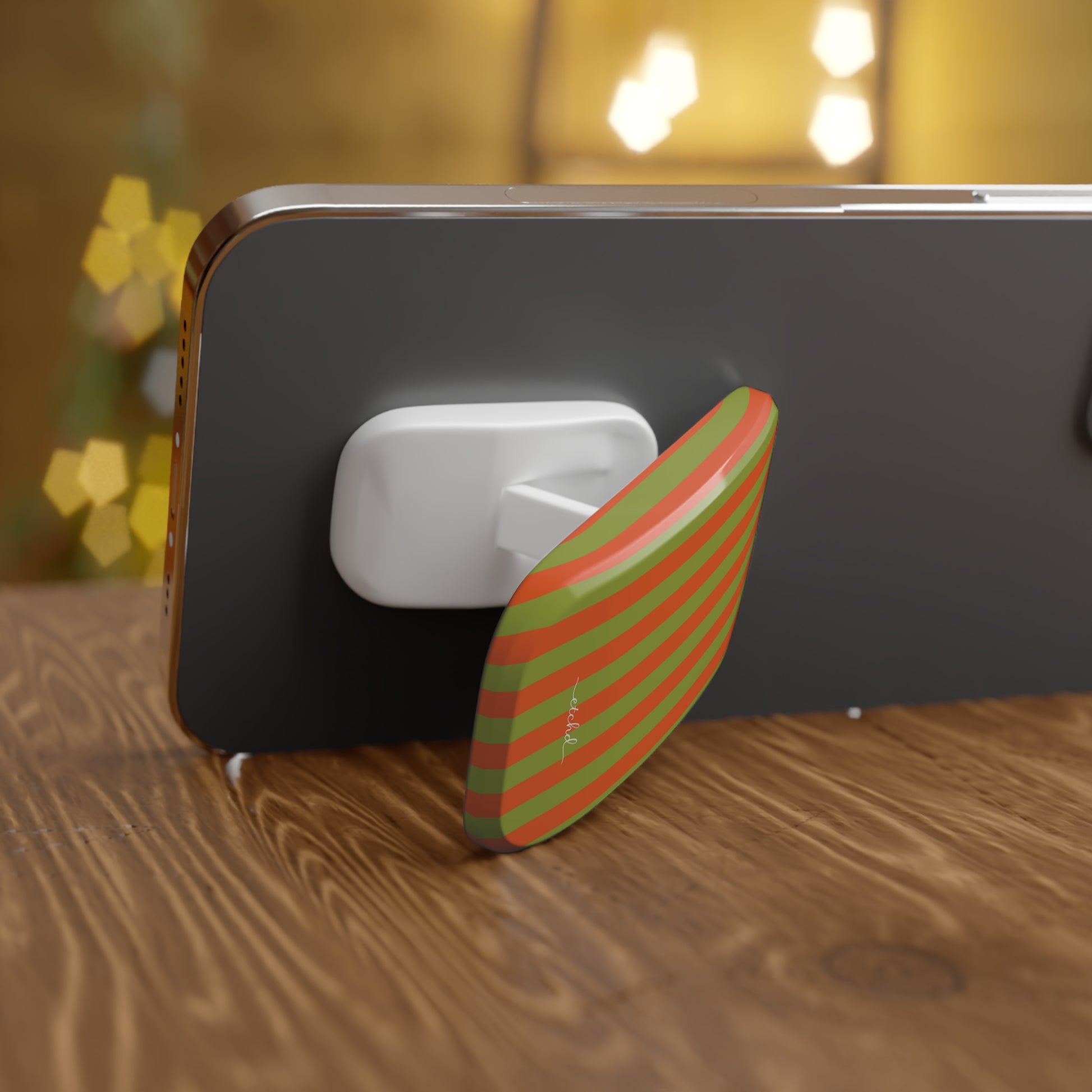 Persimmon And Wasabi Click-On Phone Grip by etchd, view 4