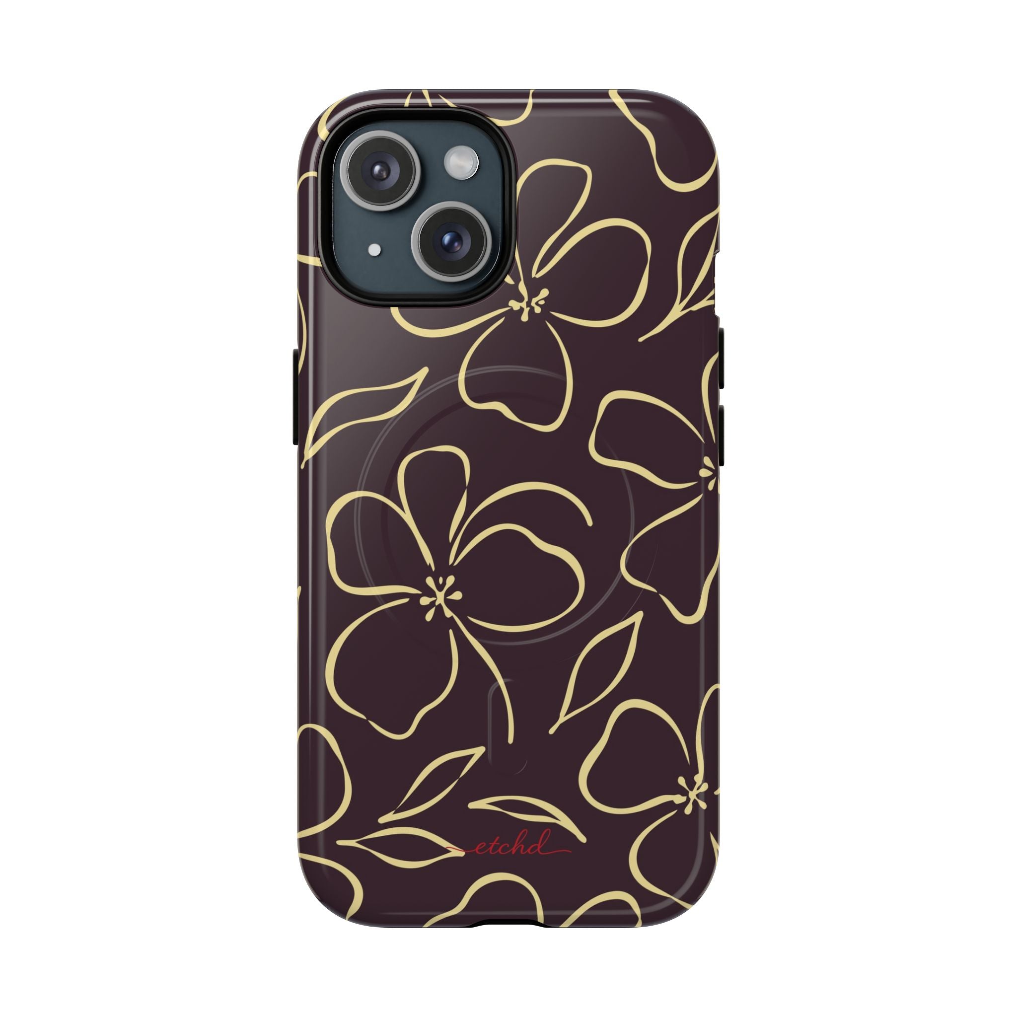 Plum & Butter Floral Funda magnética para móvil de etchd, vista 2