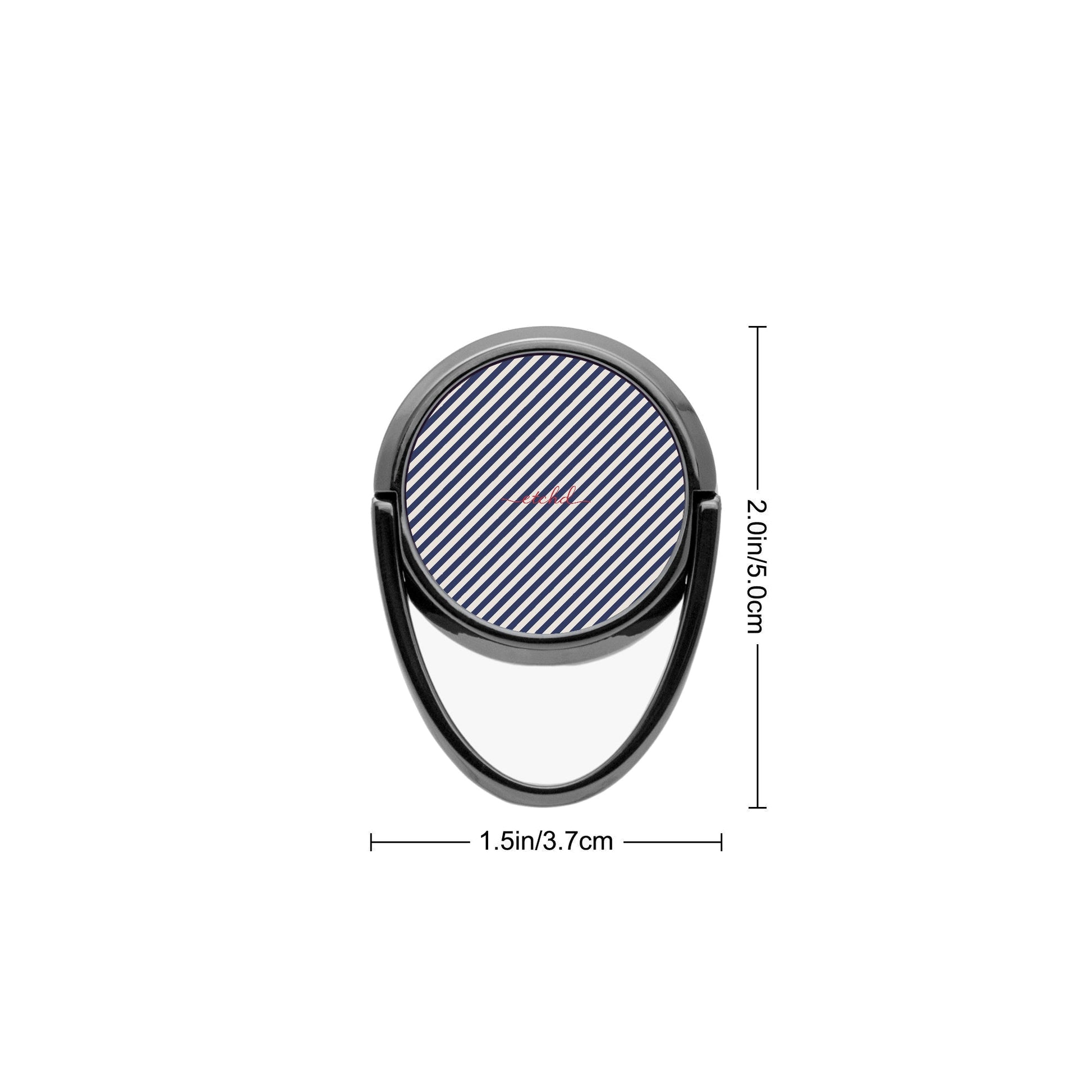 Navy & Cream Striped Diagonal Phone Ring Holder by etchd, view 3